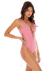 Luli Fama River Dance BLUSH INTERLACED ONE PIECE BODYSUIT